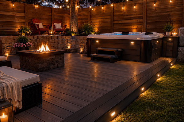 Cozy evening backyard retreat