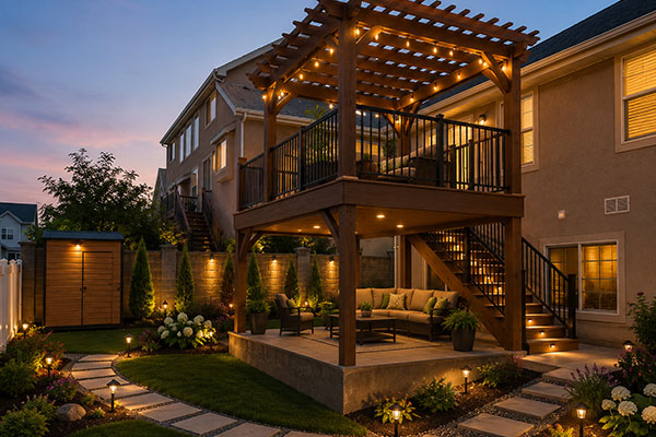 Cozy twilight backyard retreat