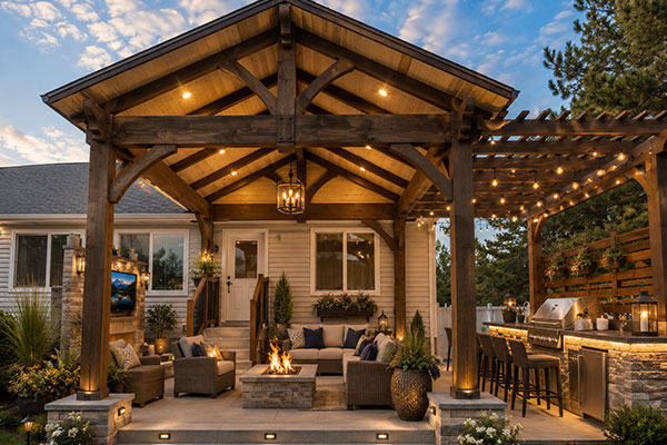 Luxurious backyard patio retreat