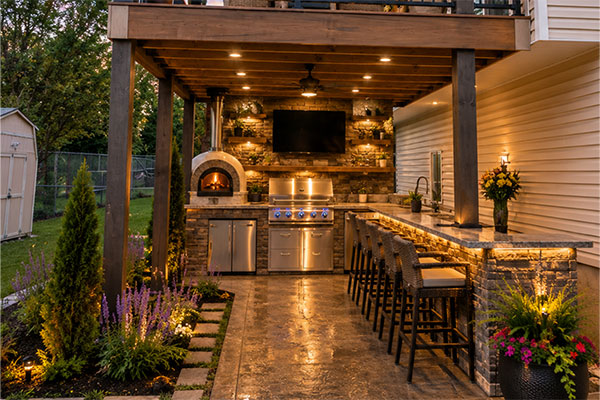Pricing inner Twilight outdoor kitchen and deck retreat