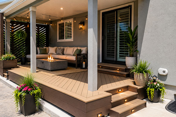 Sunny and inviting covered patio retreat